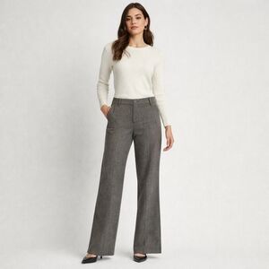 GAP Stretch Wool Blend Gray Tailored Trousers Size 10 Regular Lined Work Pants